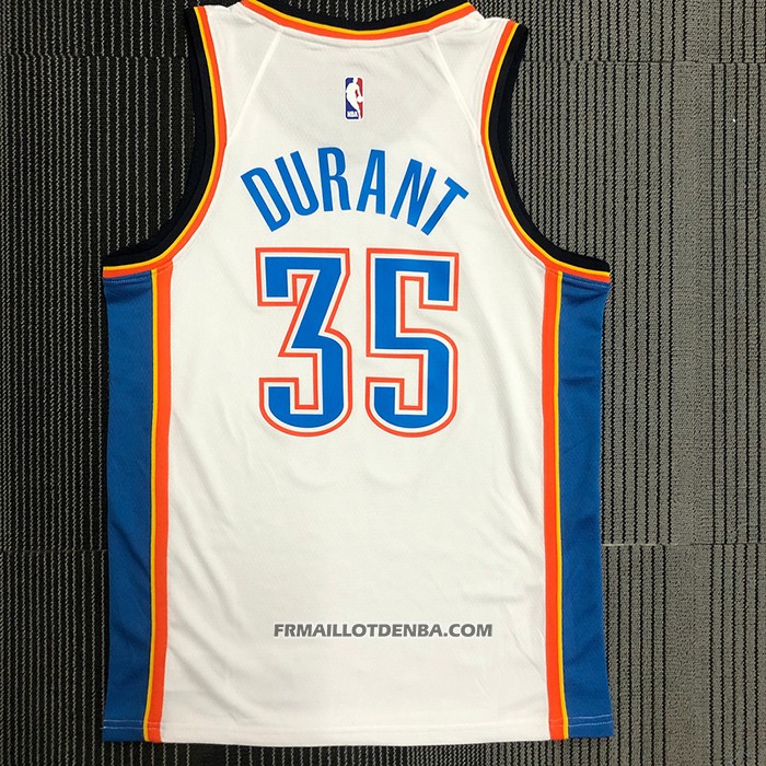 Maillot Oklahoma City Thunder Kevin Durant NO 35 Association Blanc